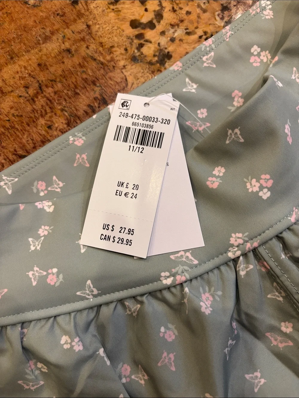 abercrombie kids Sage Green Butterfly & Floral Lace-Trim Shorts